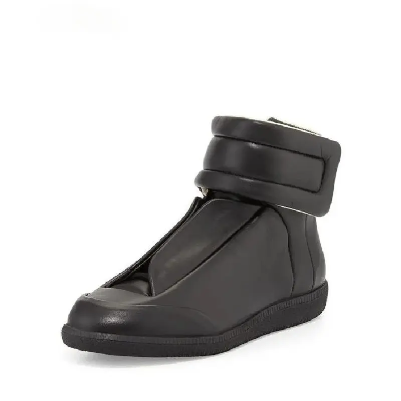 AS 38-46 Luxury brand   shinny leather   men's high top silvery gold red high quality  flats  shoes Casual