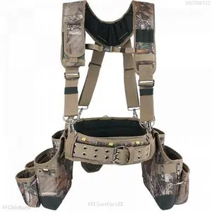 Camo Tool Belt with Suspenders Camouflage Tool Bag Supenders Framers Comb Apron Tool Belt Construction Tool Pouch Suspenders Heavy Duty Carpenter Suspension Rig for ElectricianCCCloutCart22XXSTYOUT12