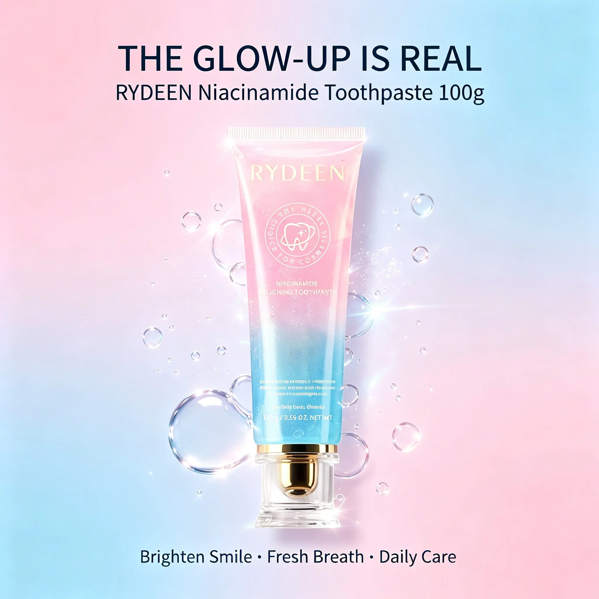 RYDEEN Niacinamide Polishing Toothpaste - 100g, Teeth Whitening, Fresh Breath (Oral Care Beauty Product)