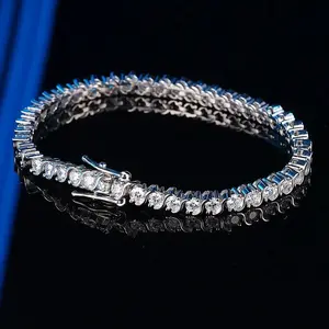 2025 Luxury 18K Gold Plated 3mm-4mm Full Diamond Tennis Bracelet Gold Silver Plated Unisex Statement Jewelry for Wedding Party