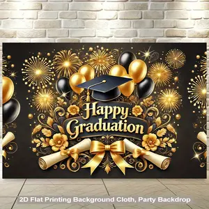Graduation Party Backdrop Background Cloth Tapestry Wall Hanging Decor Vibrant Graduation Theme Celebration Party Decoration Living Room Bedroom Office Event Display