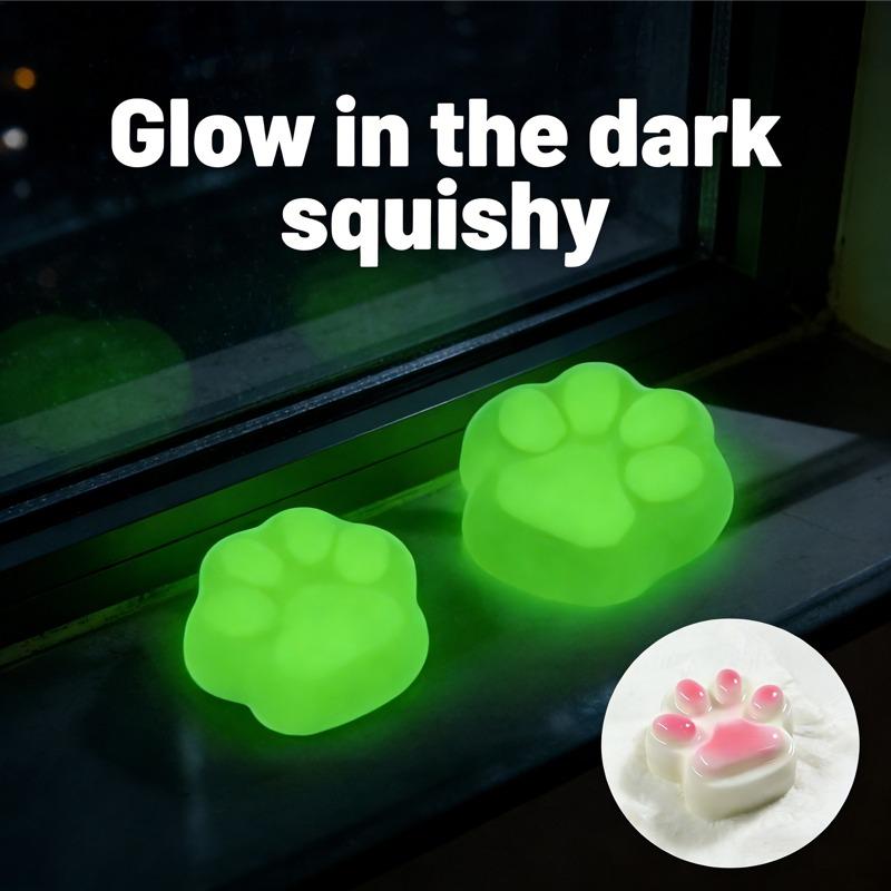 Valentine's Day Gifts DIY Glow in the Dark Big Cat Paw Taba Squishy Kit - Make Your Own Slime with Rubber Tree & Creative Gift Set for Girls