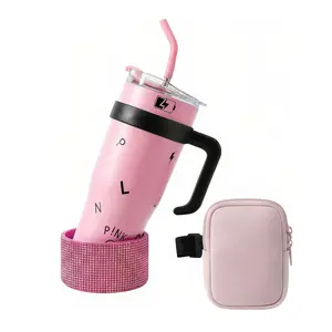 【Buy 1 Get 1】2PCS, 40oz Stainless Steel Tumbler, 1200ml Double Layer Vacuum Stainless Steel Mug, Free Coaster, Compact Storage Bag for Drinking Mugs, Coffee Mugs, Milk Tea Mugs Lightweight Drinkware