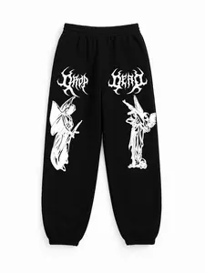 Dark Metal Angel Sweatpants, Gothic Vibes Jogger Pants For Fans, Angel Streetwear Joggers, Casual Pants, All Seasons Lightweight Cotton Polyester Tapered Fit