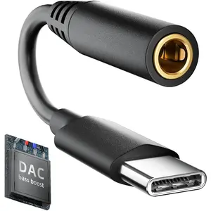 Heavy bass and Reduce Noise,USB C to 3.5mm Headphone Adapter,USB Type C to Aux 3.5mm Jack Audio Adapter .Compatible with  16 15 Pro Max/16 Plus, Galaxy S24 S23 Ultra,Android, etc