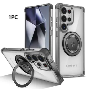 For Samsung S26/s26 Plus/s26 Ultra Smartphone Case Upgrade Rotating Stand Protective Cover, Magnetic Wireless Charging Compatible Car Mount Multi-Scene Use Casing