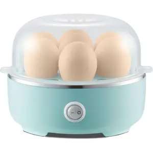 Easy Egg Cooker Electric 7-Egg Capacity, Soft, Medium, Hard-Boiled Egg Cooker with Auto Shut-Off, Measuring Cup Included, Retro Mint
