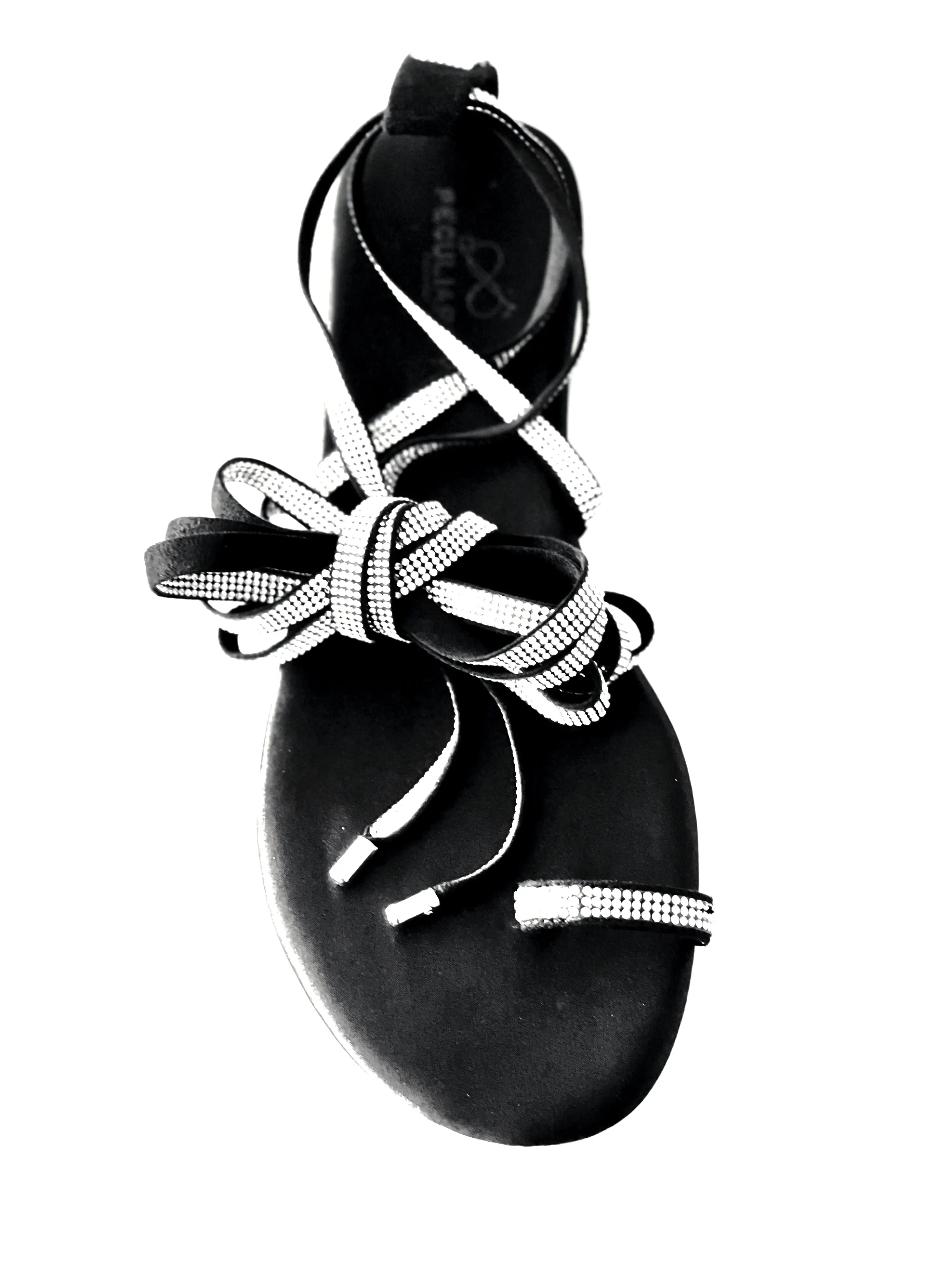 Black Rhinestone Gladiator Sandals
