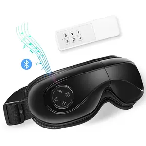 VEVOR Eye Massager with Heat & Remote Eye Care Device 5 Modes Bluetooth Music Black
