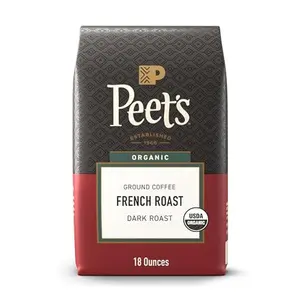 Peet's Coffee, USDA Organic Dark Roast Ground Coffee, 100% Arabica Coffee - French Roast 18 Ounce Bag