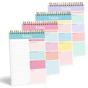 Daily & Weekly To Do List Notepad – Undated Work Planner & Organizer with Wish List Section, 52-Sheet Coiled Task Pad for Productivity – SET OF 4 To Do List Notebook for Work