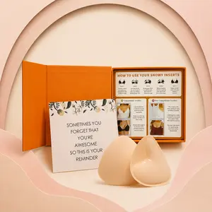 Snowy Push Up Bra Inserts with Double-Sided Adhesive, Ultra Boost Sticky Padding for Bikinis, Swimwear, Sports Bras, Strapless & Backless Outfits