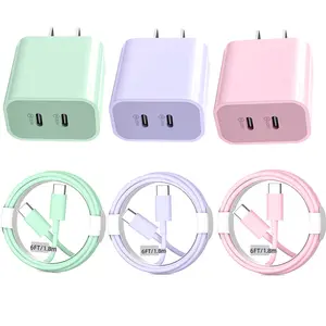 3Pack Colour USB C Charger for iPhone 16/15 Pro Max Charger Fast Charging, 20W USB C Charger Block with 6FT USB C to C Cord Cable Compatible for iPhone 16 15 Pro Max/16 15 Pro/16 15 Plus/16 15, Galaxy S24/S23 Dual Port new  apple iphone  new 25  charger F