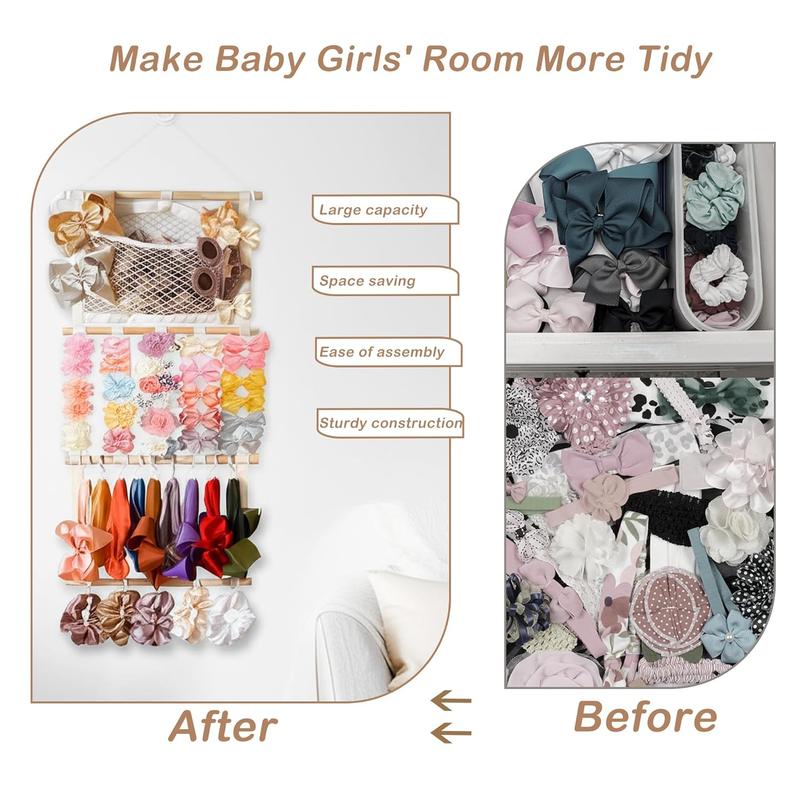 kangaroo Headband Holder Hair Bows Organizer,Large Capacity Bow Holder Hair Accessories Wall Hanging Organizer for Toddler Girl Nursery Room Decor