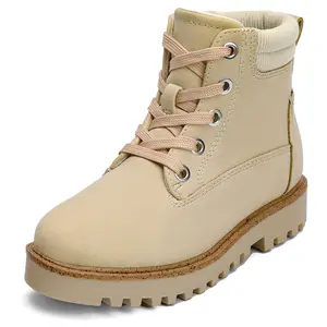 Kids Waterproof Hiking Boots with Lace-Up & Side Zipper, Faux Suede Upper, TPR Lug Outsole for Snow & Outdoor Walking, Classic Boots Style Shoe