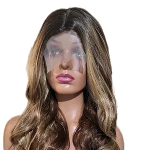 Human hair blend lace front wig.  27 inches long