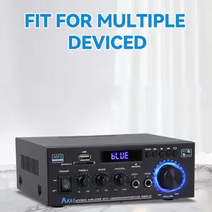 Stereo Receiver & Amplifier Home Audio Amp, AK45 Bluetooth Receiver For Home Stereo, 400W, Bluetooth 5.0, 2 Channel, W/FM & Karaoke, W/USB/SD/RCA/MIC/FM In, For Garage Party Market