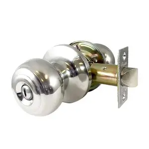 Bright Chrome Privacy Knobset Entry Lock, Model KEL01-BC-PR, with Cylinder, Keys, Adjustable Backset