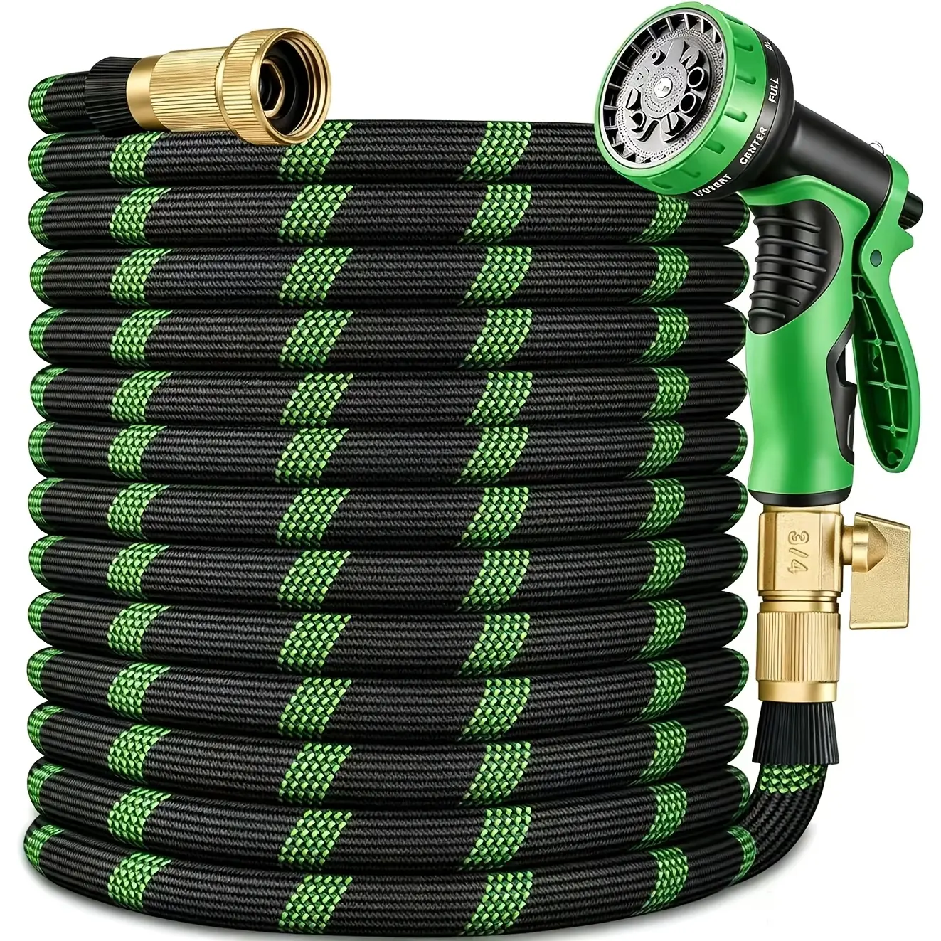 15Ft Garden Hose with 10-Function High-Pressure Spray Nozzle, Lightweight, Non-Expandable Water Hose for Yard, Lawn, Car Wash & Outdoor Use, Water Hose Size: 15ft