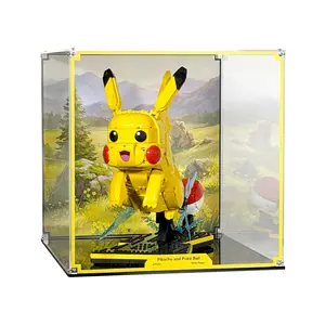 Acrylic Display Case UV Print Compatible with LEGO® 72152 Pokémon Pikachu and Poké Ball - Set Not Included
