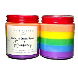 Fitz & Giggles 8 oz Soy Candles | Pride Collection | Candles That Tickle Your Senses | Handmade Highly Scented Candles Aroma Decor
