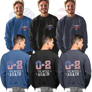 0-2 YOU MISSED AGAIN  Flag Men and Women Shirt - Classic Crewneck Sweatshirt - Collar Casual Cotton Knit Menswear Fabric Hoodie