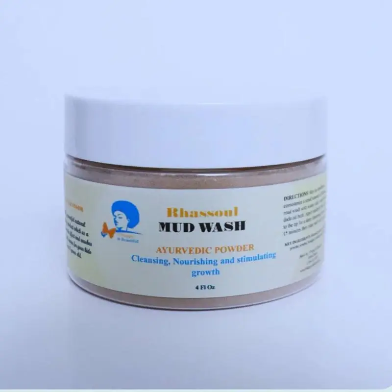 Kids shampoo powder made with mud and herbs. To clean to hair and detox the scalp. 4 oz container to mixte with Kids marabou oil and water Natural Extract Shampoo Hydrating Shampoo