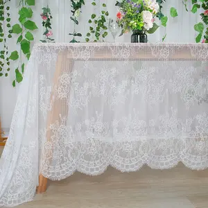 Lace Tablecloth - Embroidered White Rectangular Vintage Floral Lace for Wedding, Banquet, Reception