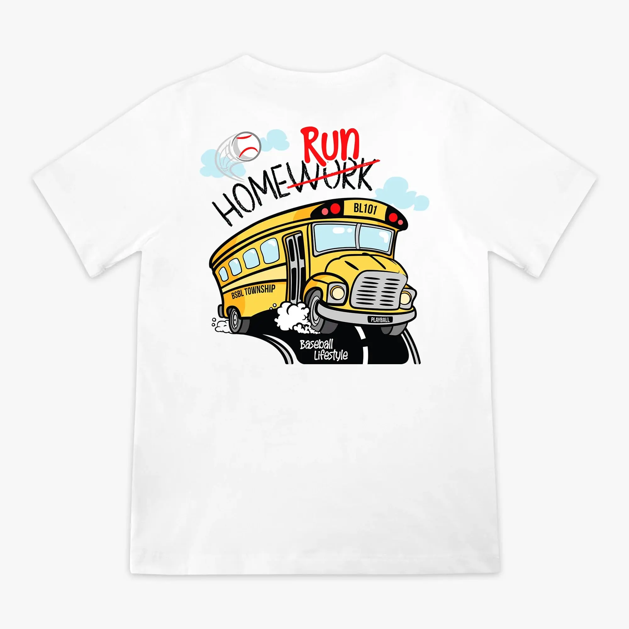 Baseball Lifestyle 101 Homerun Bus Tee – Back To School Vibes, Youth & Adult Sizes, Baseball Graphic Shirt, Game Day Outfit