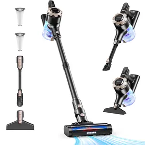Homeika newly upgraded Trucozie T350 cordless vacuum features an 8-in-1 lightweight design with up to 45 minutes of runtime and 33Kpa of powerful suction. This rechargeable cordless vacuum is ideal for carpets, tiles, pet hair, and hardwood floors.