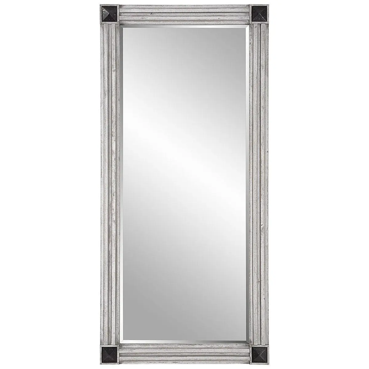 Manor Distressed Rustic Wood Oversized Horizontal Rectangle Full-Length Wall Mirror, Home Decor Accent for Room Decor & Home Supplies