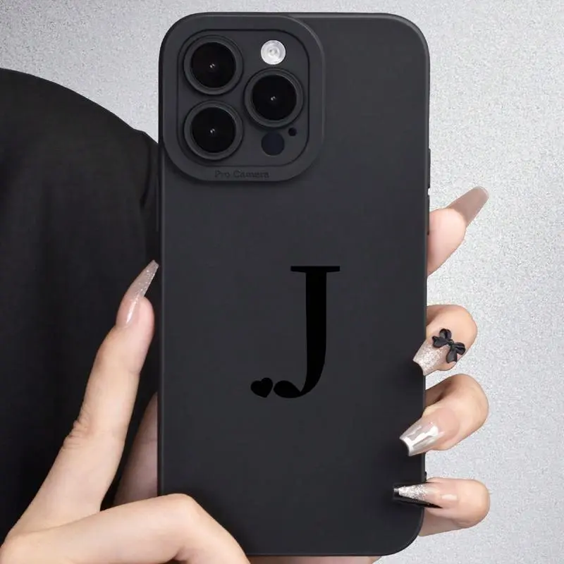 Letter Pattern Phone Case, Full Body Shockproof Phone Protective Cover, Fashion Phone Accessories Compatible with iPhone 16 Pro X XS MAX 11 12 13 14 15 Plus Series Case