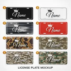 Custom Camo License Plate, Personalized Name Plate with Crown, Unique Car Decor for Men & Women, Customizable Vehicle Sign