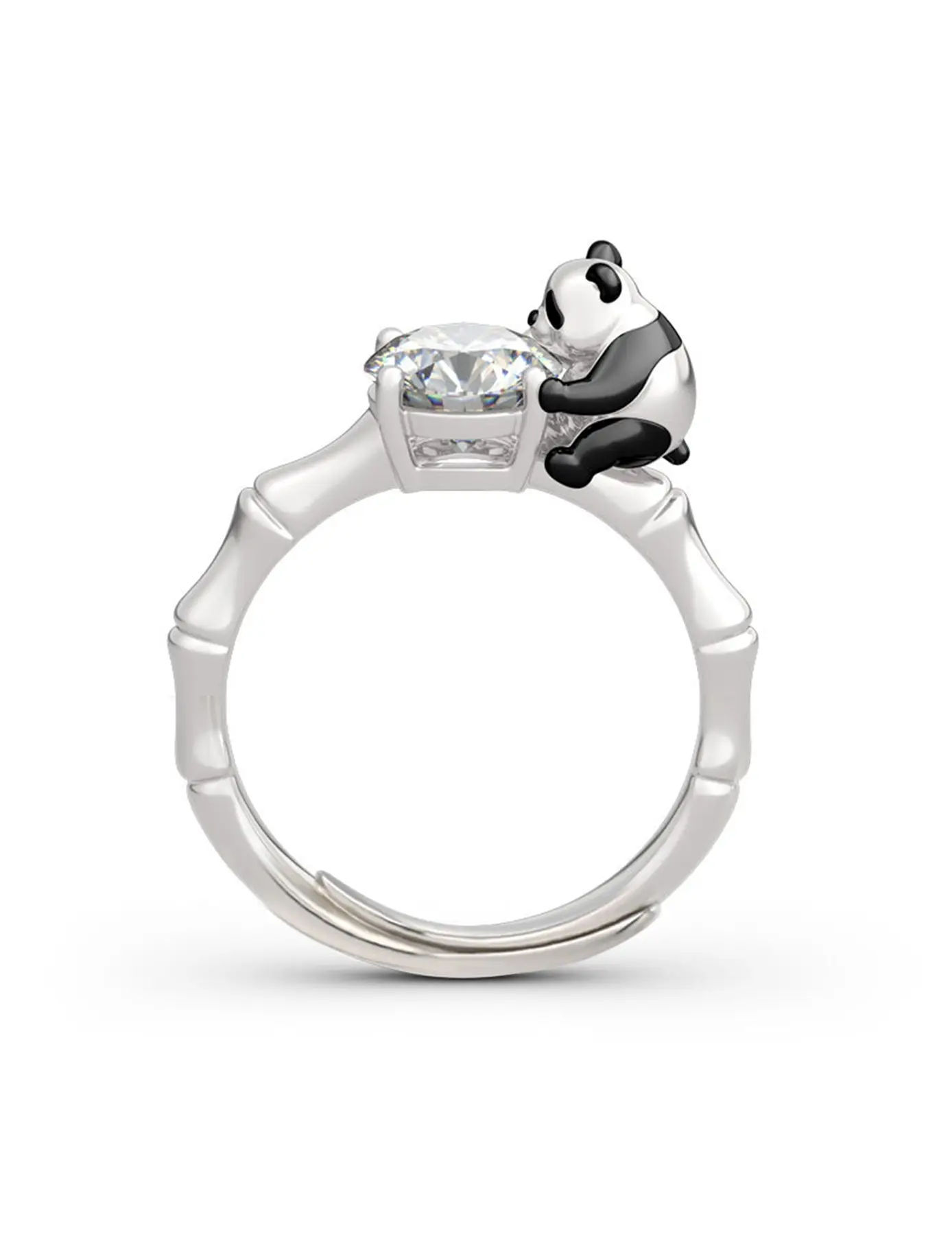Creative Cute Panda Zircon Ring, 1 Carat Cubic Oxide Zirconia, Women's Luxury Gift, Valentine's Day, Birthday, Best Friend