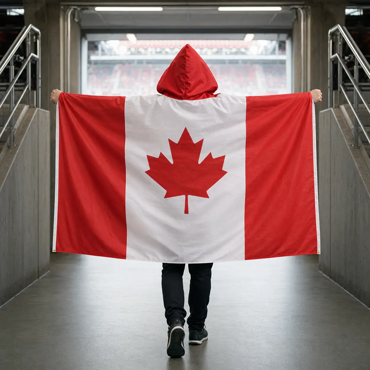 Canada Soccer Fan Flag Cape With Hood | Stadium Wearable Flag | One Size