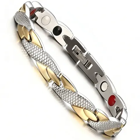 Fashion Stainless Steel Health Energy Magnetic Chain Bracelet, Unisex Jewelry, Stylish Accessory for Men and Women, Cuban Bracelet, Magnetic Bangle Jewelry, Cuban Link Bangle, Fashion Bracelets