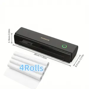 NADAIIN A4 Portable Inkless Thermal Printer with Paper Tray, Wireless Wireless Mobile Printer, Supports 8.5X11 Inch American Letter Paper/A4 Thermal Paper, Compatible with Mobile Phones And Laptops, Suitable for Home, Office, School And Travel