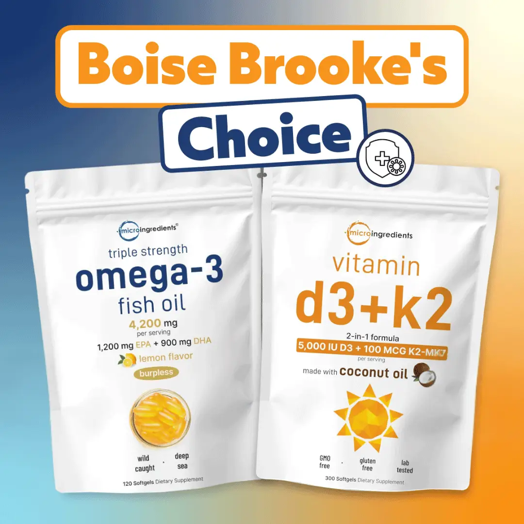 Boise Brooke's Choice Bundle: Vitamin D3K2 5000IU & Omega Fish Oil 120 Softgels