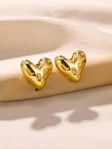 Women's Street Trend Heart Design Stud Earrings, 1 Pair Trendy Vintage Stud Earrings, Chic All-match Jewelry for Daily & Party Decor