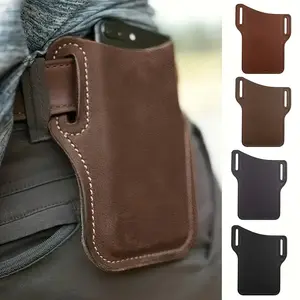 1Pc Universal Sports Waist Bag - Belt-Hanging Phone Holder With Multiple Pockets, Durable Brown/Black For, Travel, Camping, Hiking - Secure Srage For Wallet, Keys, Silicone Case