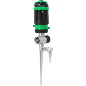 RESTMO Gear Drive Sprinkler with Step Spike Base, 5-Pattern Multi-Adjustable Lawn Sprinklers for Yard, Heavy Duty Watering System for Garden Plant, Flower Bed and Large Area Watering summergarden