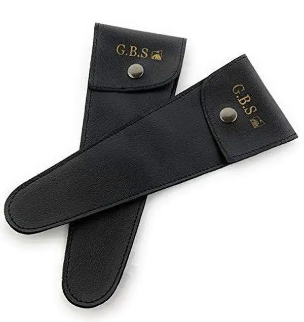 G.B.S Set of 2 Leather Pouch Scissors, Black