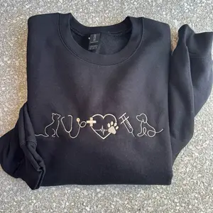 Veterinary icon crewneck | veterinary tech crewneck | neutral aesthetic Comfort Pullover Casual Comfortable Sweatshirts for aesthetic hair women. Veterinarian sweatshirt