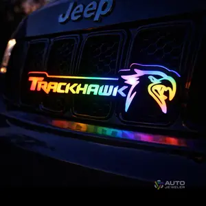 Jeep Trackhawk LED Grille Emblem Badge – RGB Flow Series | Bluetooth App Controlled (2018–2021)