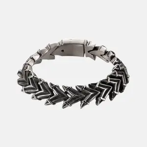 GTHIC Simple Triangle Arrow Stainless Steel Bracelet Fashion Statement Accessories for Men Daily Wear