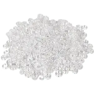 500 count S Clips Rubber Band Bracelet Kit for DIY Handicraft Loom (Transparent)