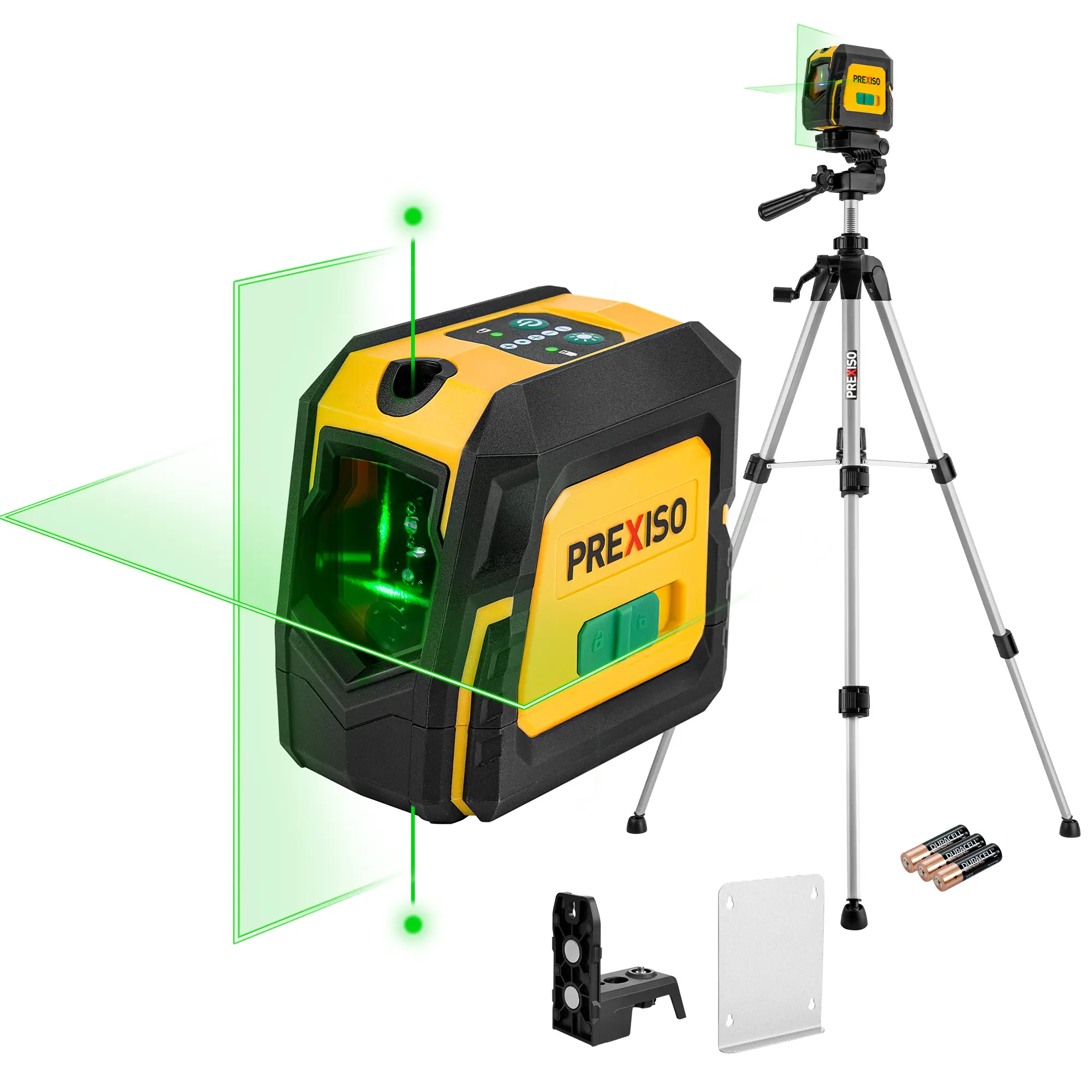 #fathersdaygift PREXISO Laser Level with Tripod & 2 Plumb Dots - 100 Ft Green Point Laser Level Self Leveling - Plumb Spot Alignment Cross Laser Line Tool for Construction, Ceiling, Floor Tile with Magnetic Base