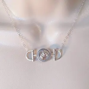 Horse Necklace, Horse Snaffle Bit Necklace, Silver Necklace, Silver Jewelry, Animal Jewelry, Equestrian Jewelry, Christmas Gift, Gift Ideas