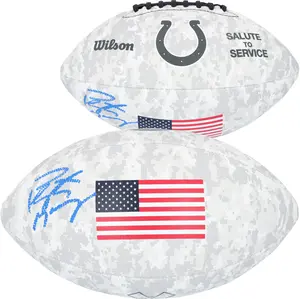 Peyton Manning Indianapolis Colts Autographed 2024 Salute To Service Wilson Football - Fanatics Authentic Certified