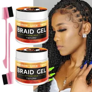 Dirty braid styling edge control hair gel, powerful styling and anti frizz, gentle and non damaging to hair, quick drying and non stick to hands, natural and refreshing, easy to clean, male and female styling edge finishing hair gel